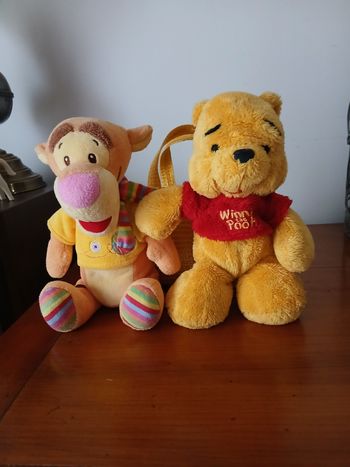 Duo Doudous-Peluches Tigrou avec grelot +Winnie l'Ourson
