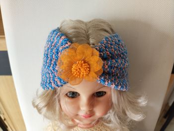 Bandeau bleu/rose fille