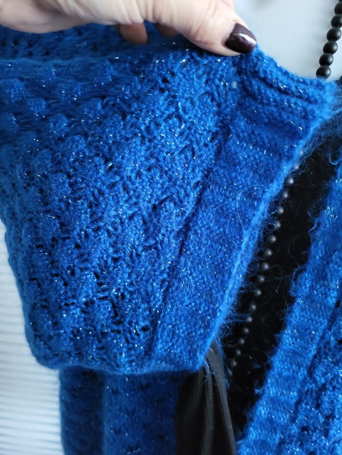 Gilet bleu roy manches 3/4 taille unique (du 44 au 52) neuf avec étiquette Yimmi & Co - photo numéro 5