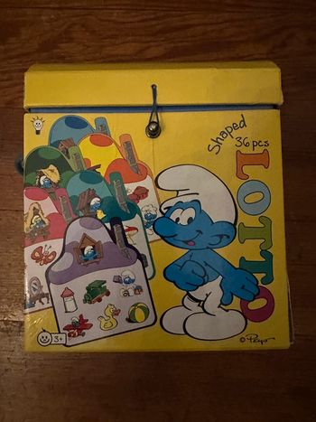 Loto ancien jeu Schtroumpfs Smurfs 36 pièces Peyo jeu société enfant