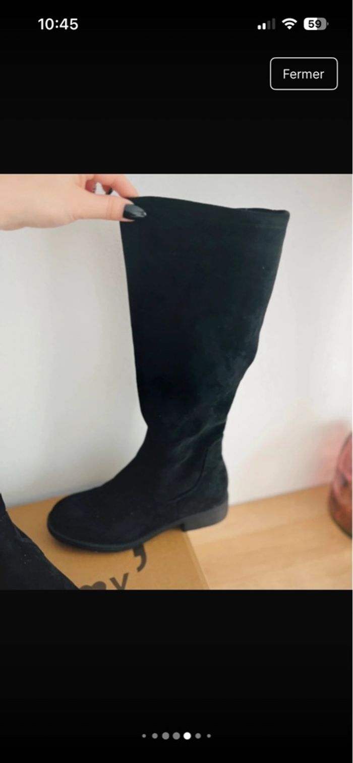 Jolies bottes mi-hautes en suédine - Chaussea - Pointure 36 - photo numéro 4