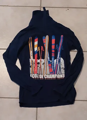 T shirt col roulé manches longues ski 12 ans