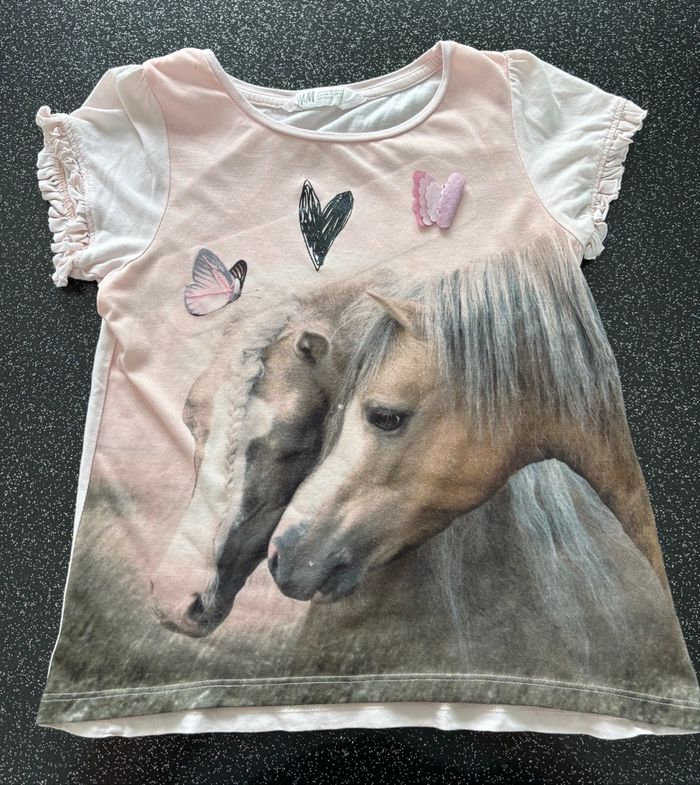 H&M - t-shirt cheval fille 6-8ans