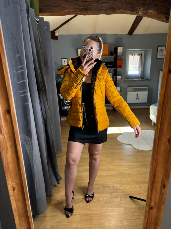 Doudoune Zara moutarde - Taille XS – Capuche amovible - photo numéro 5