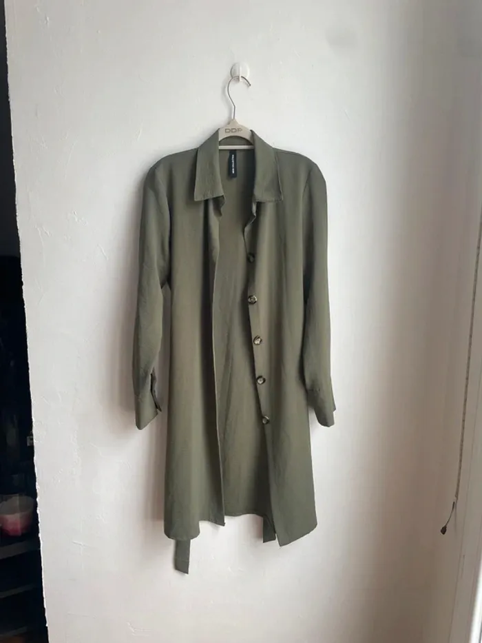 Chemise longue vert kaki - photo numéro 4