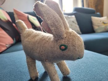 RARE Peluche paille toile de jute artisanat Fabriqué en France beige rose vert 20cm