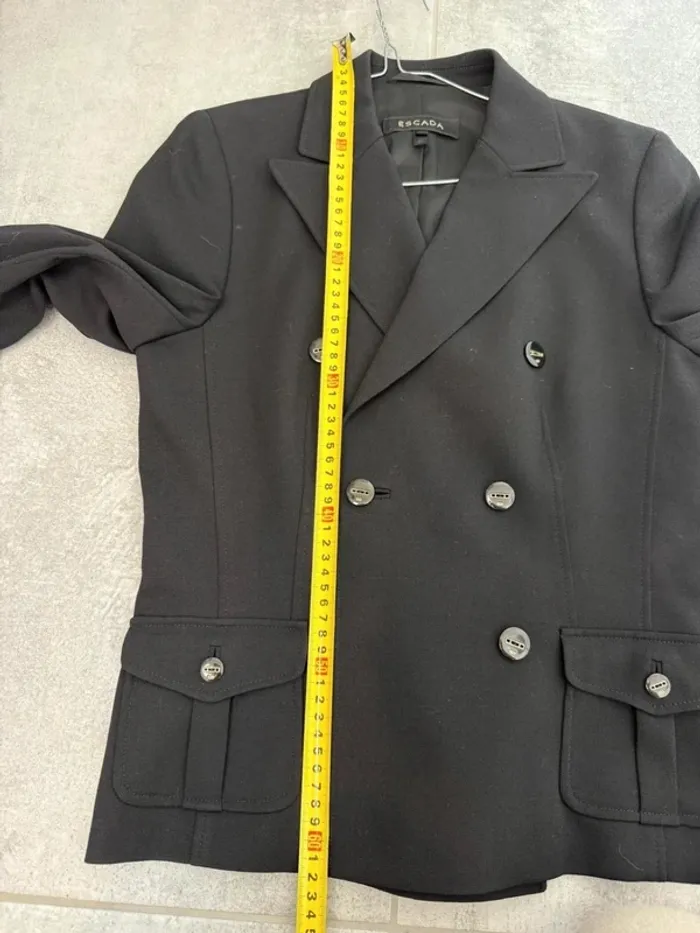 Magnifique veste Blazer Escada en laine femme noir taille 34 comme neuf - photo numéro 11