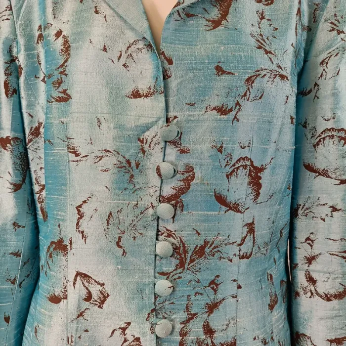 Chemise Dona Louisa Paris 46 turquoise motif made in france - A199 - photo numéro 5