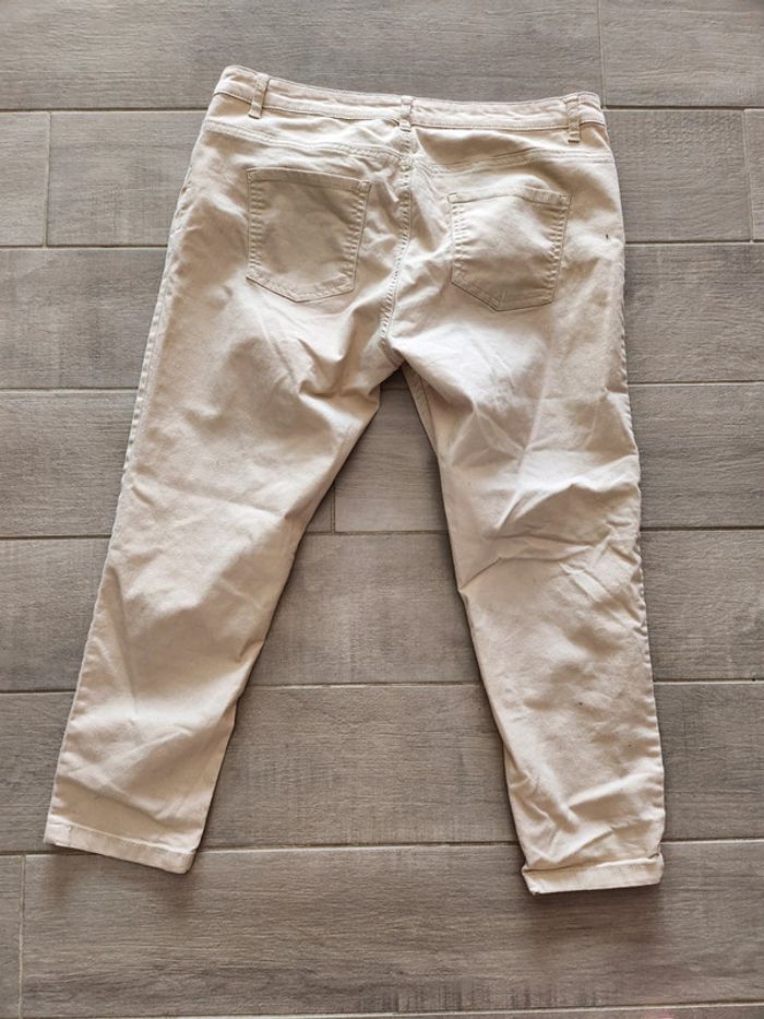 Pantalon court 7/8eme Pantacourt beige taille 44 Fashion private company women très bon état - photo numéro 2