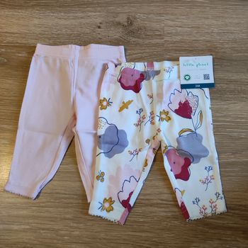 Lot de deux leggings bb fille 3mois