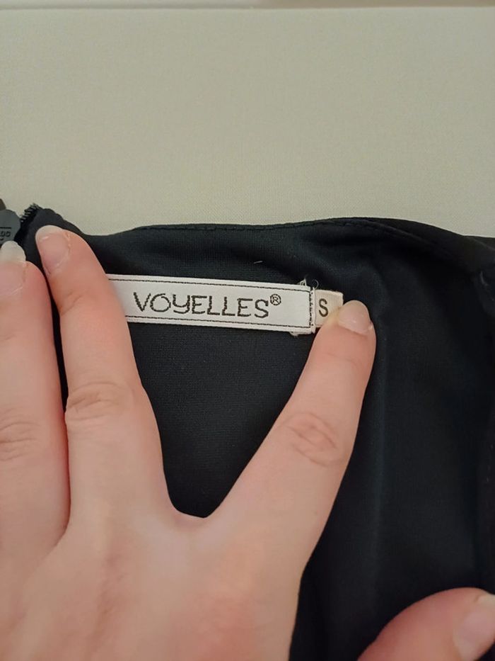 Robe noire chic cache-coeur Voyelles taille XS 34 - photo numéro 8