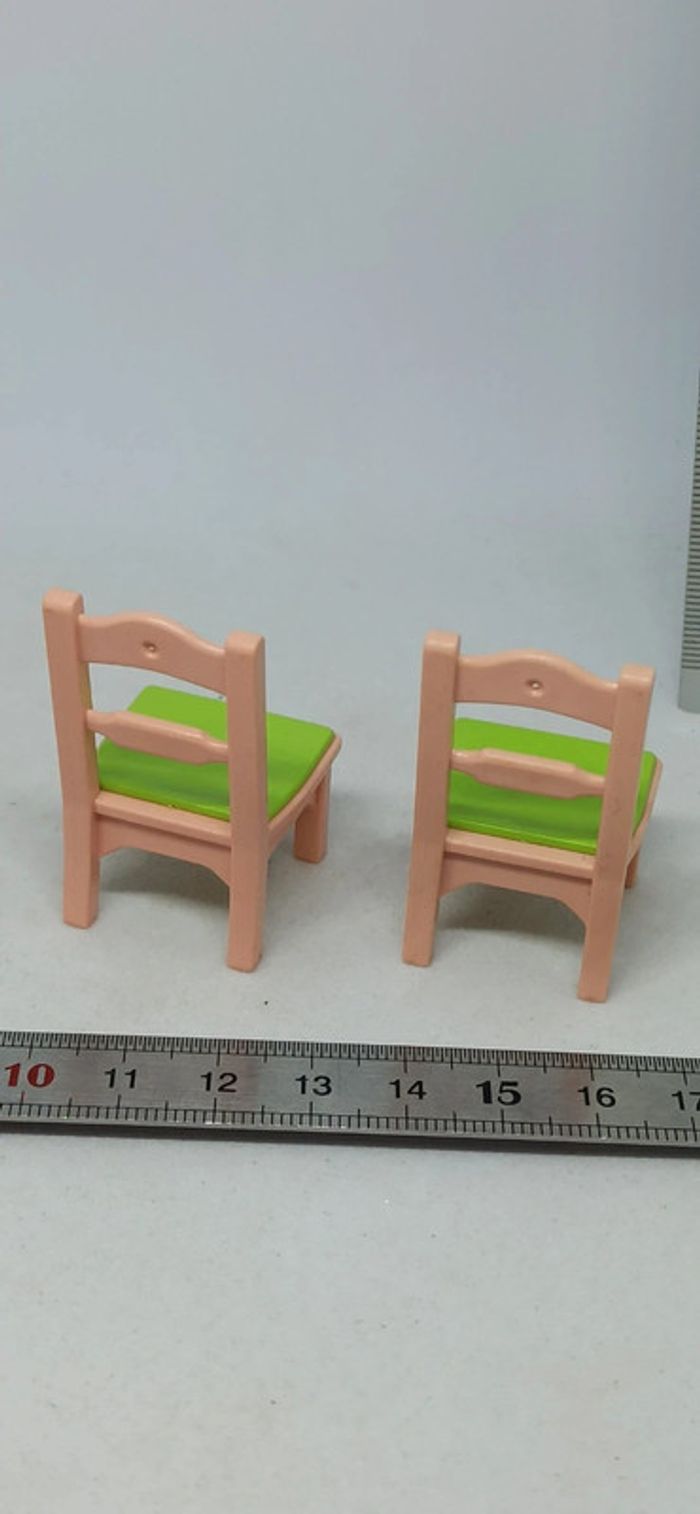 Chaises crème et assise verte playmobil - photo numéro 3
