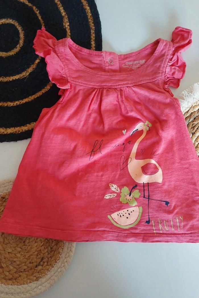 Ensemble bébé fille flamant rose animal pastèque débardeur pantacourt legging printemps été - photo numéro 2