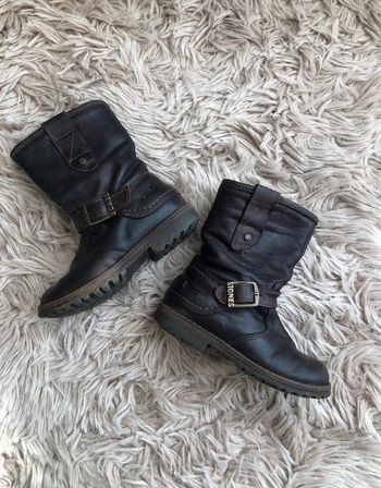 Bottines cuir marron