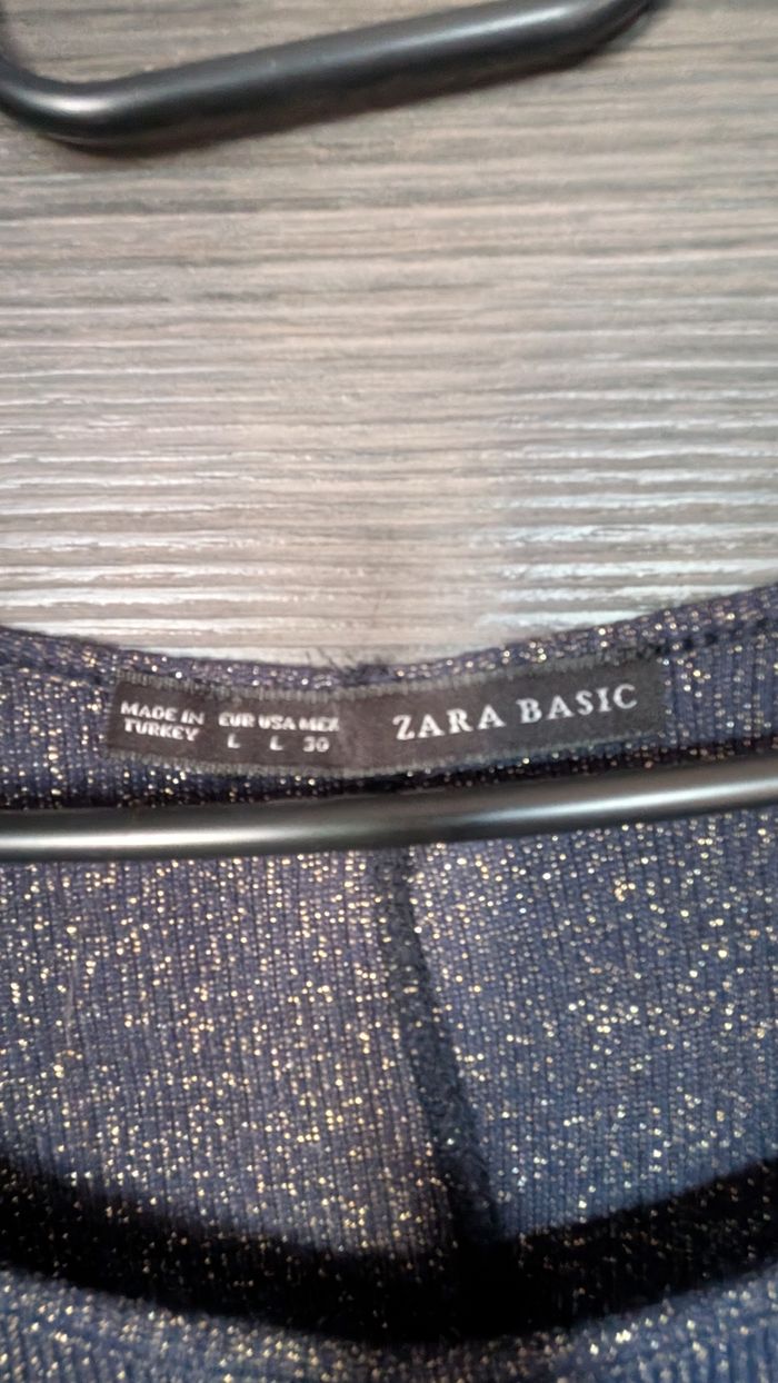 Pull de fête bleu brillant Zara - photo numéro 2