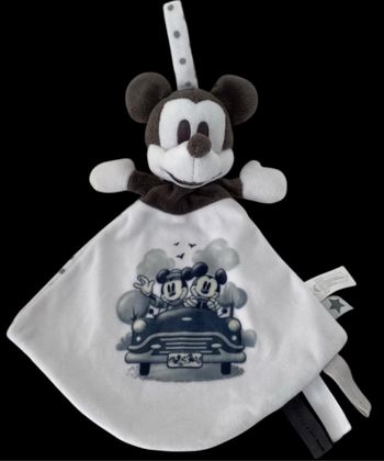 ❤️Doudou Plat Mouchoir Mickey Blanc Pois Disney Nicotoy