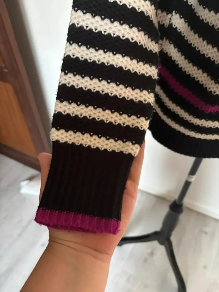 Pull en laine femme effet crochet taille S - photo numéro 4