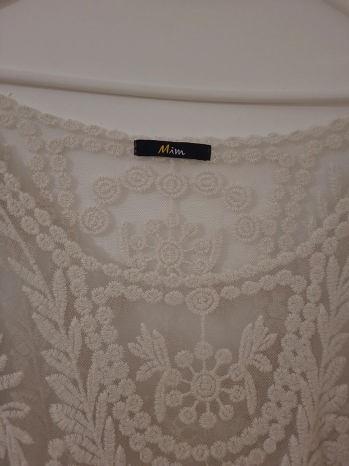 Blouse femme manche longue en dentelle col arrondi manche un peu ample Taille Unique TBE mim - photo numéro 2
