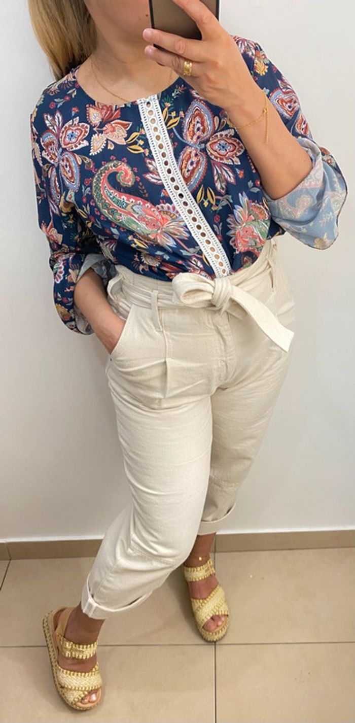Blouse bohème imprimée Taille L - photo numéro 5