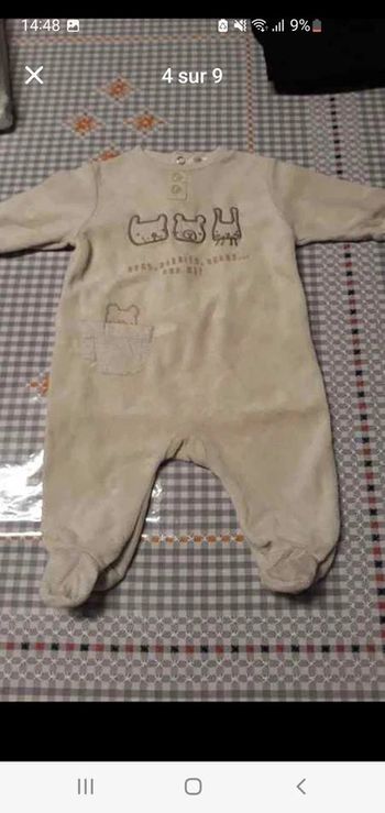 Lot de 3 pyjamas velours taille 3 mois