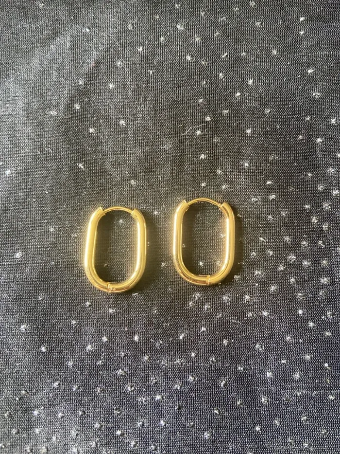 Boucles d'oreilles ovales dorées 22mm