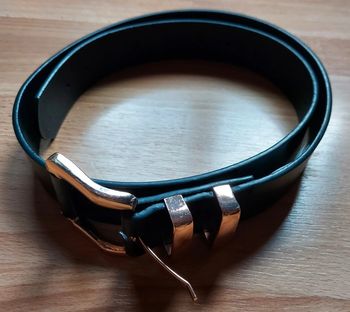 Ceinture noire et boucles rose gold S/M