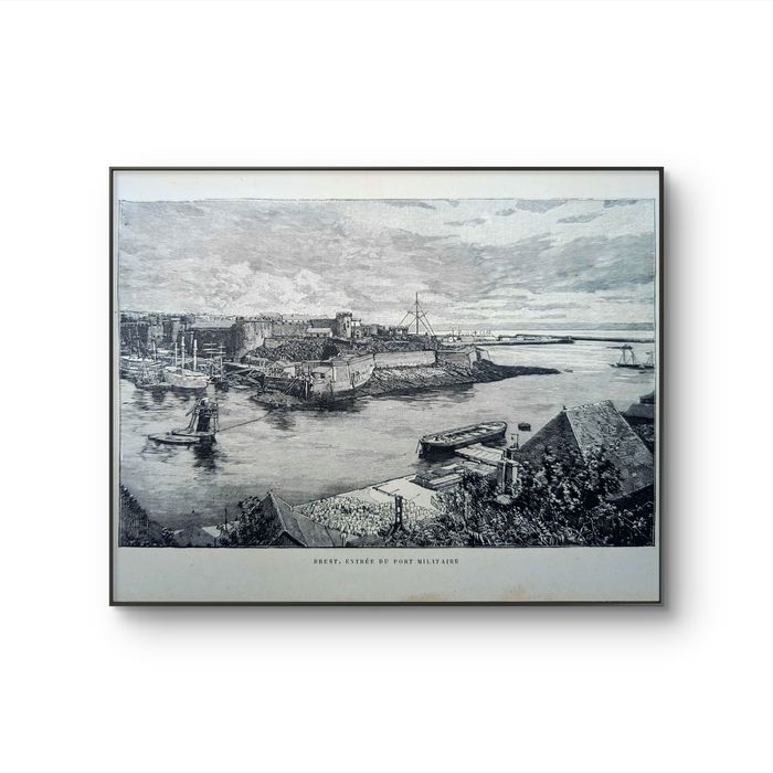 Imprimée en 1890, Brest, port militaire, Finistère. Original Vintage Authentique. - photo numéro 8