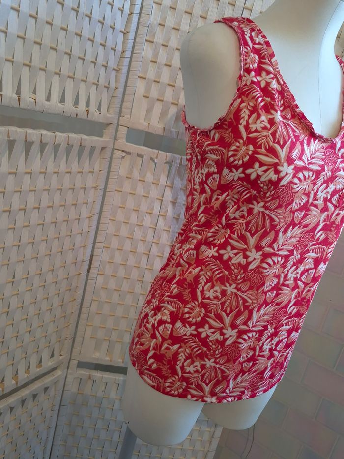 Joli Débardeur Tropical Rouge femme TS/ 36 - photo numéro 3