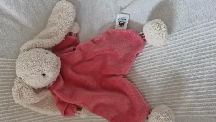 Doudou plat lapin rose jellycat - photo numéro 2