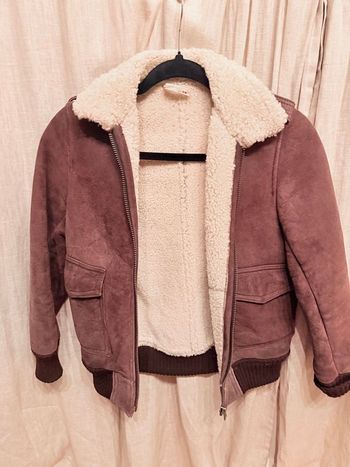 Manteau aviateur Bonpoint enfant – cuir – intérieur effet mouton – 10/12 ans 