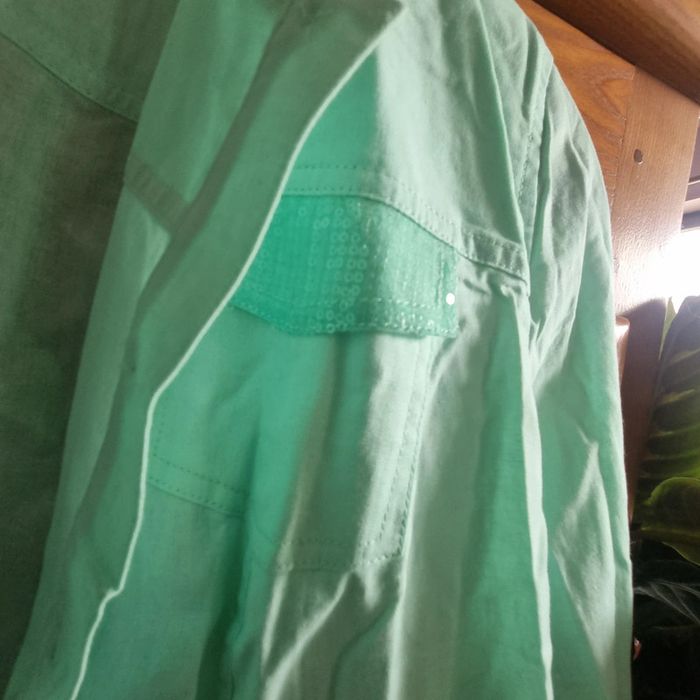 Ensemble lin bon prix collection robe et veste vert anis 46 48 - photo numéro 13