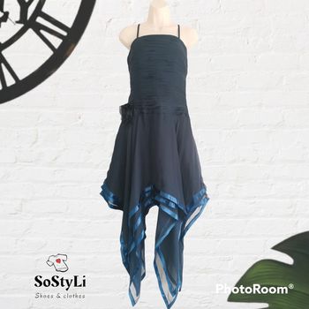 Robe de soirée, robe de cocktail bleu marine chic Taille 38/40