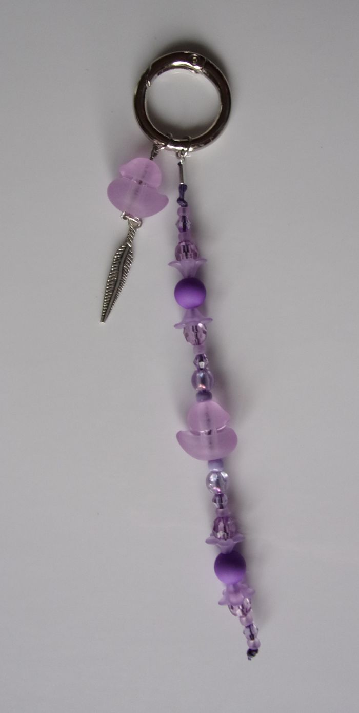 Déco de sac à main canard givré violet plume fine