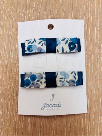 Lot de 2 barrettes Jacadi en Liberty Wiltshire bleu neuves