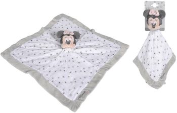 Doudou plat Minnie lange blanc et gris – Disney Baby Nicotoy Simba Toys (neuf)