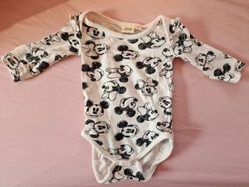 Body manches longues mixte Zeeman Disney blanc mickey 56 cm