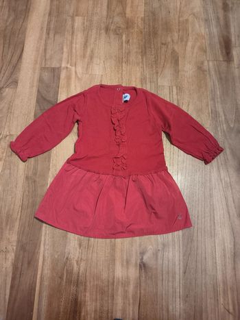 Robe rouge Petit Bateau 12mois