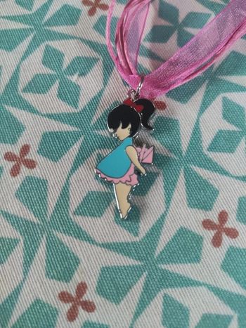 Collier métal et organza petite fille