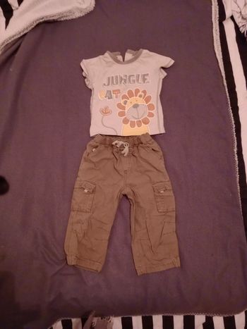 Lot garçon pantalon et t-shirt 18 mois c8