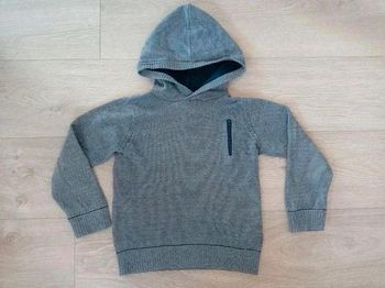 Sweat capuche bleu marine et blanc Eldys 6 ans