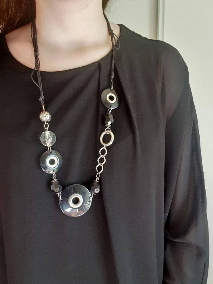 Collier cordon réglable noir