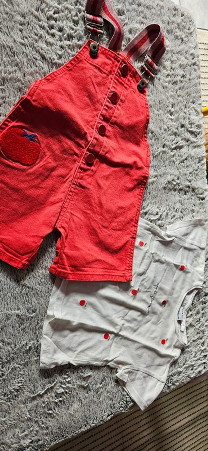 salopette catimini et tee shirt