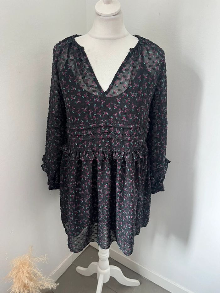 Robe à fleurs avec sous robe Zara XS