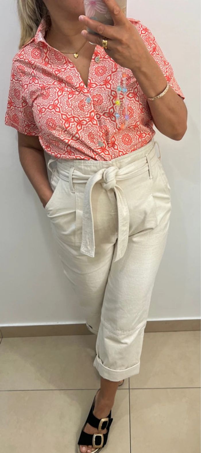 Chemise Manches Courtes Imprimée Taille 38 - photo numéro 2