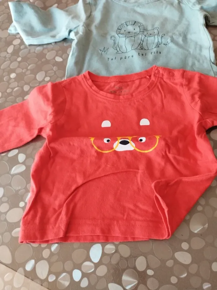 3 tee shirt manches longues 12 mois comme neuf - photo numéro 4