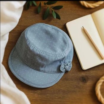 Jolie petite casquette bébé fille avec petit noeud