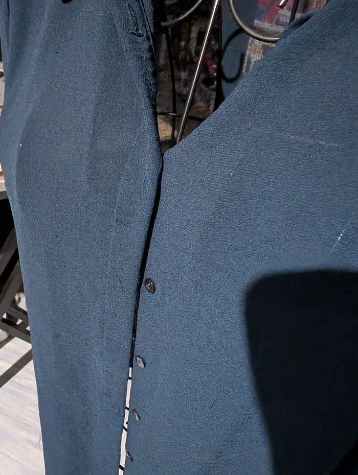 Chemisier Manches Longues Bleu Marine Mango Basics - photo numéro 5