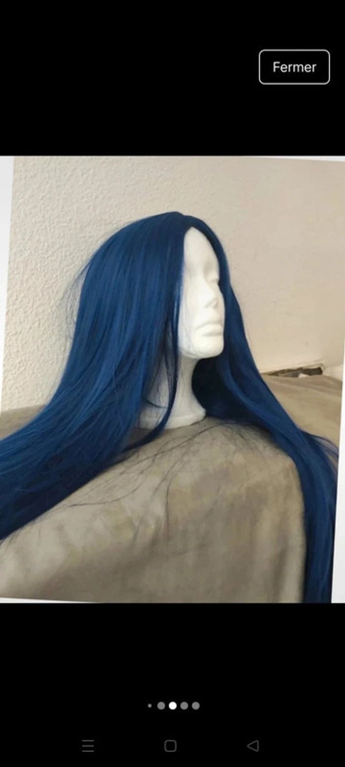 🎀 Promo 🎀 Perruque Naturelle Bleu Émeraude 1MÈTRE 🎀 - photo numéro 9