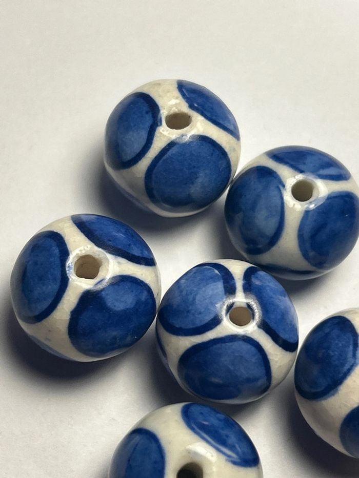 A564, 6 grosses perles en céramique env 20mm - photo numéro 2