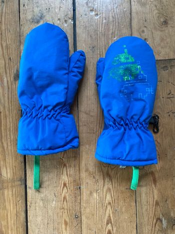 Gants moufles bleu et vert 4 ans Go Sport
